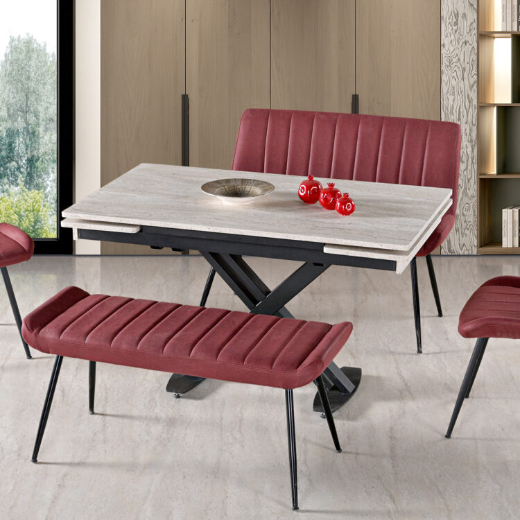 Basel Traverten Bench Masa