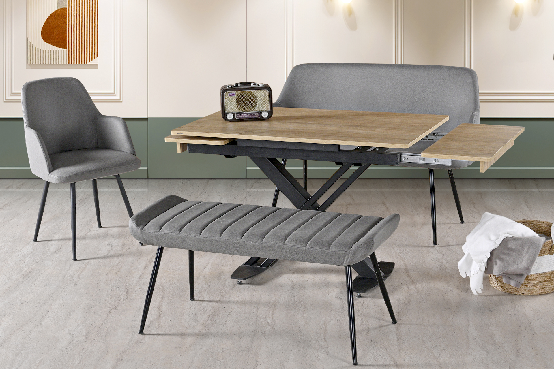 Basel Toscana Bench Masa - Görsel 2